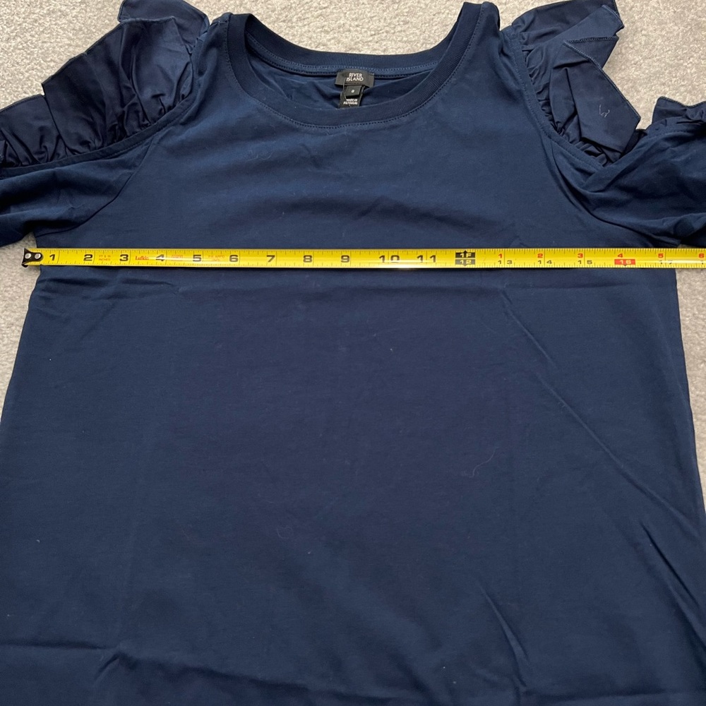 River Island Ruffle Cold Shoulder Top - Picture 8 of 12